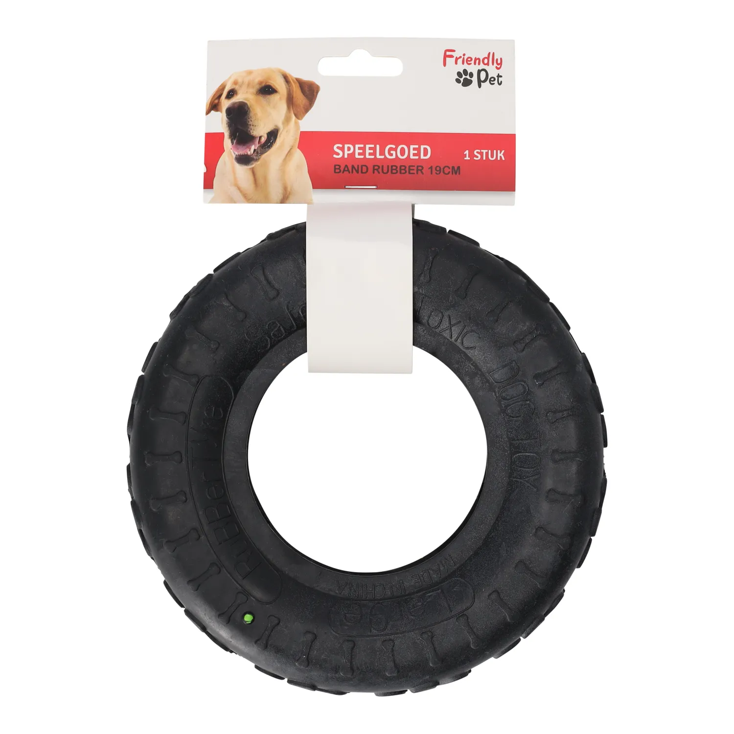 Speelgoed hond band rubber 19cm FP